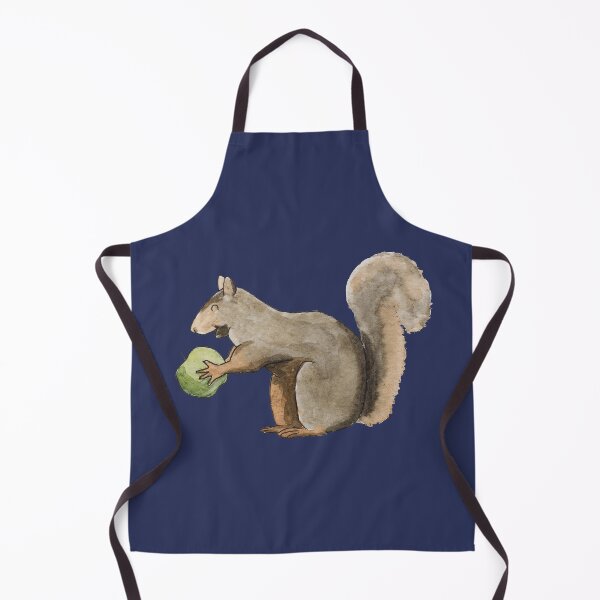 Item preview, Happy Squirrel Apple Snack Watercolour Dark designed and sold by Nicky Rollings.