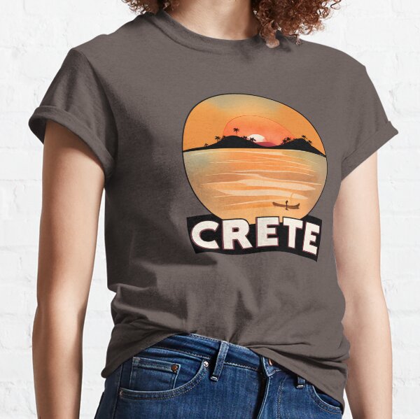 "Summer in Crete v3" Show Your Love for Crete with a Unique Retro Vintage style Design Classic T-Shirt