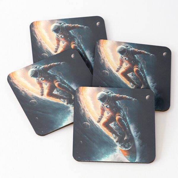 Item preview, Space Surfer catching cosmic waves designed and sold by Brushpalette888.