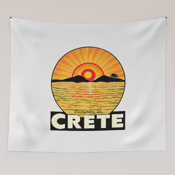 Item preview, "Summer in Crete v4" Show Your Love for Crete with a Unique Retro Vintage style Design designed and sold by nicpa-art.