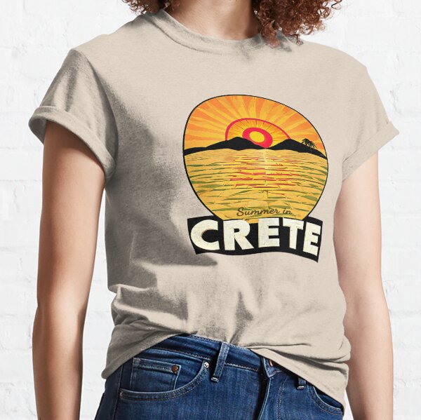 "Summer in Crete v4" Show Your Love for Crete with a Unique Retro Vintage style Design Classic T-Shirt