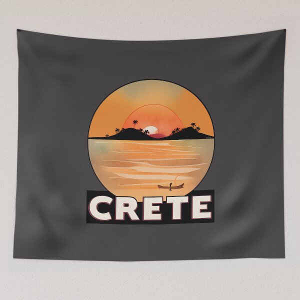 Item preview, "Summer in Crete v3" Show Your Love for Crete with a Unique Retro Vintage style Design designed and sold by nicpa-art.