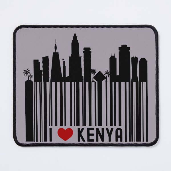 Item preview, I Love Kenya Nairobi Skyline Barcode - Grey designed and sold by PearlMoonGrapes.