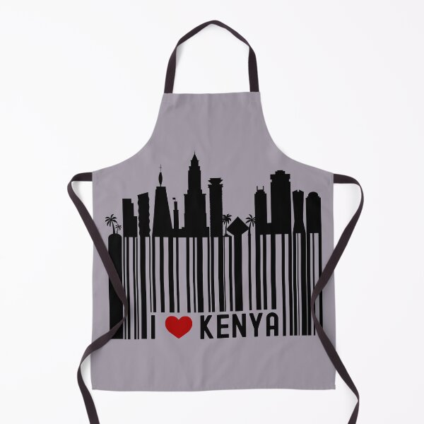 Item preview, I Love Kenya Nairobi Skyline Barcode - Grey designed and sold by PearlMoonGrapes.
