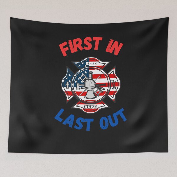 Item preview, First In Last Out, Firefighter, Fireman, Hero, Heroes, Fire Department, Firemen, Firefighter Love, Proud Firefighter, Firefighter Super Hero, Firefighter Husband, Firefighter Boyfriend designed and sold by CreativeBuys.