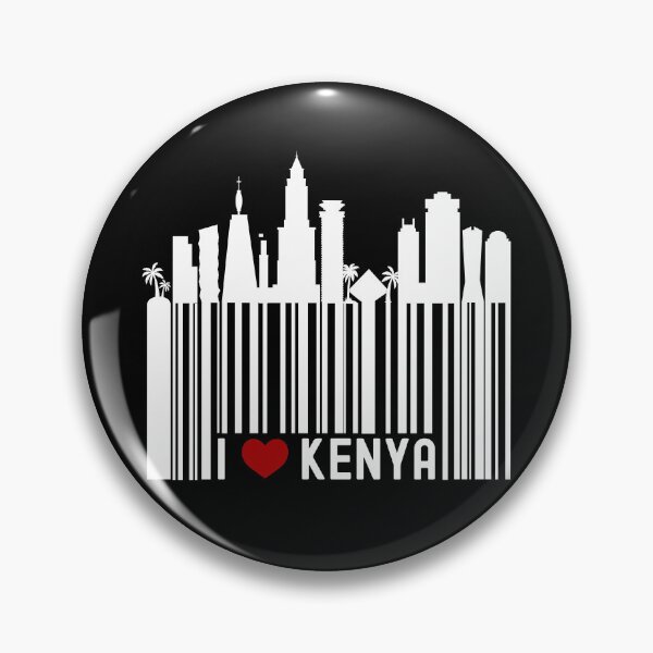 Item preview, I Love Kenya Nairobi Skyline Barcode - Black designed and sold by PearlMoonGrapes.