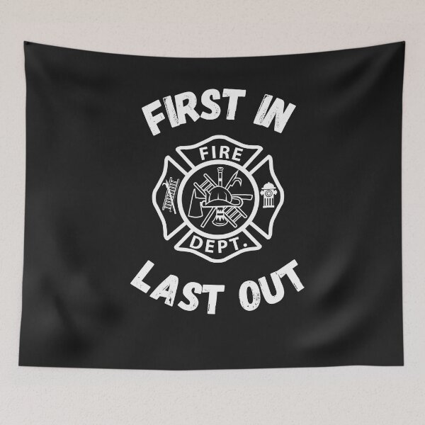 Item preview, First In Last Out, Firefighter, Fireman, Hero, Heroes, Fire Department, Firemen, Firefighter Love, Proud Firefighter, Firefighter Super Hero, Firefighter Husband, Firefighter Boyfriend designed and sold by CreativeBuys.