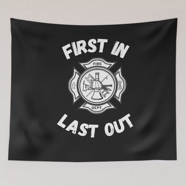 Item preview, First In Last Out, Firefighter, Fireman, Hero, Heroes, Fire Department, Firemen, Firefighter Love, Proud Firefighter, Firefighter Super Hero, Firefighter Husband, Firefighter Boyfriend designed and sold by CreativeBuys.