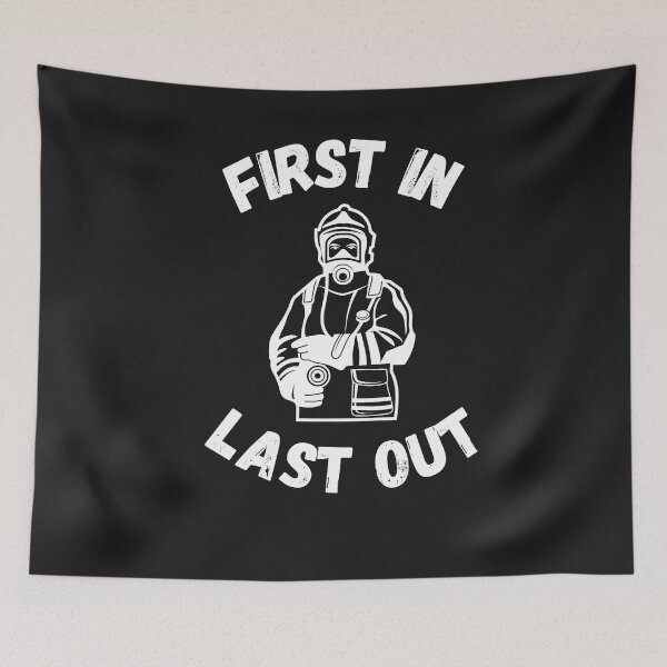 Item preview, First In Last Out, Firefighter, Fireman, Hero, Heroes, Fire Department, Firemen, Firefighter Love, Proud Firefighter, Firefighter Super Hero, Firefighter Husband, Firefighter Boyfriend designed and sold by CreativeBuys.