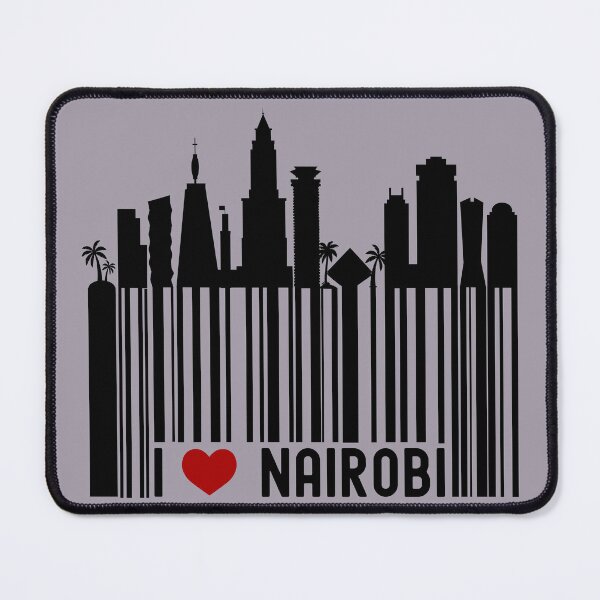 Item preview, I Love Nairobi | Nairobi, Kenya Skyline Barcode - Grey designed and sold by PearlMoonGrapes.