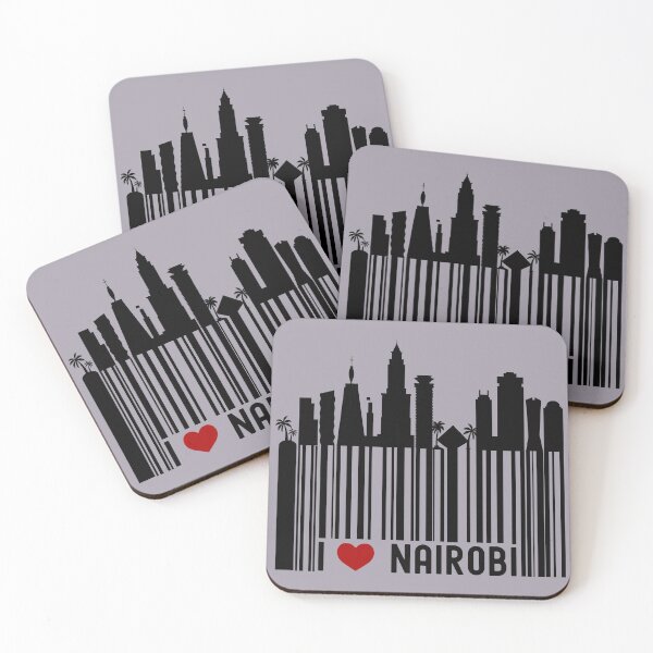Item preview, Amo Nairobi | Código de barras del horizonte de Nairobi, Kenia - Gris designed and sold by PearlMoonGrapes.