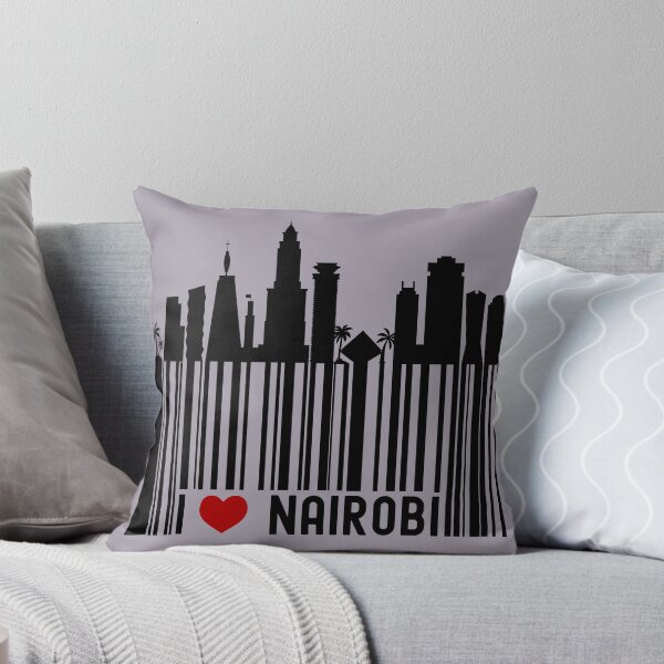 Item preview, I Love Nairobi | Nairobi, Kenya Skyline Barcode - Grey designed and sold by PearlMoonGrapes.