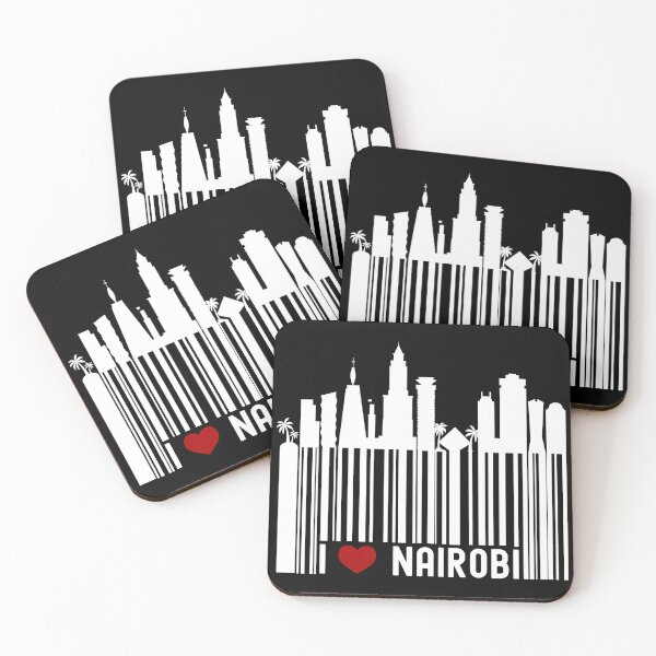 Item preview, Amo Nairobi | Código de barras del horizonte de Nairobi, Kenia - Negro designed and sold by PearlMoonGrapes.