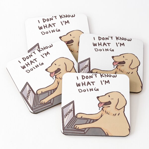 Item preview, Golden retriever working | I don't know what I'm doing | Funny golden retriever memes designed and sold by Golden Turtle Studio.