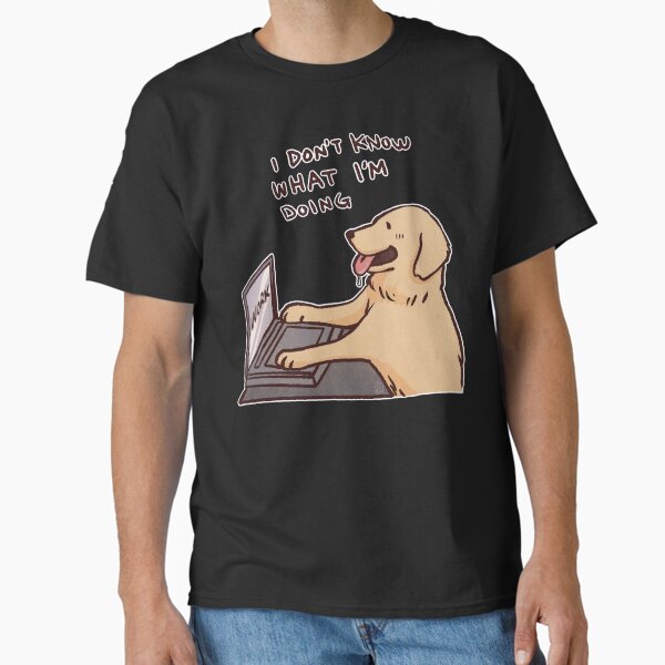 Item preview, Golden retriever working | I don't know what I'm doing | Funny golden retriever memes designed and sold by Golden Turtle Studio.