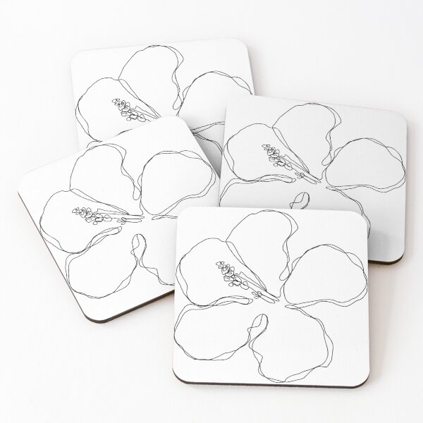 Item preview, Hibiscus Flower Line Art designed and sold by RachelFCreative.