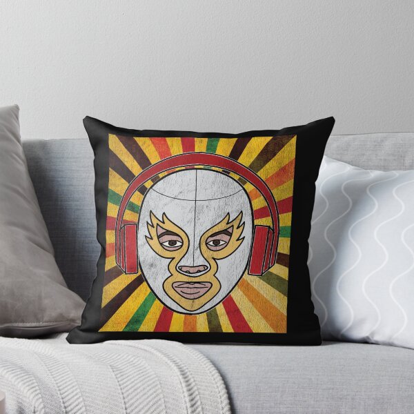 Item preview, Luchador DJ retro yellow background designed and sold by dlrdesignlab.