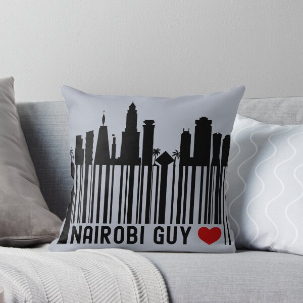 Item preview, Nairobi Guy | Nairobi, Kenya Skyline Barcode - Grey Blue designed and sold by PearlMoonGrapes.