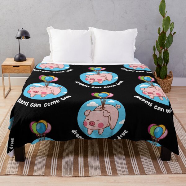 Item preview, Dreams come true flying pig (on dark colors) designed and sold by messy-nessie.
