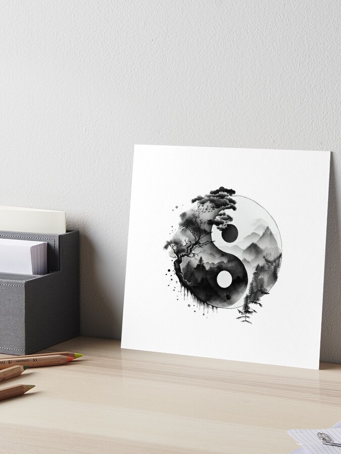 Yin Yang Abstract Watercolor Artwork, Eastern Spiritual YinYang Prints  Poster for Sale by SharpDream