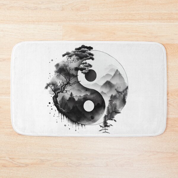 Item preview, Yin Yang Abstract Watercolor Artwork, Eastern Spiritual YinYang Prints designed and sold by SharpDream.