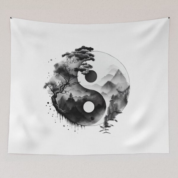 Item preview, Arte abstracto de la acuarela de Yin Yang, impresiones espirituales orientales de YinYang designed and sold by SharpDream.