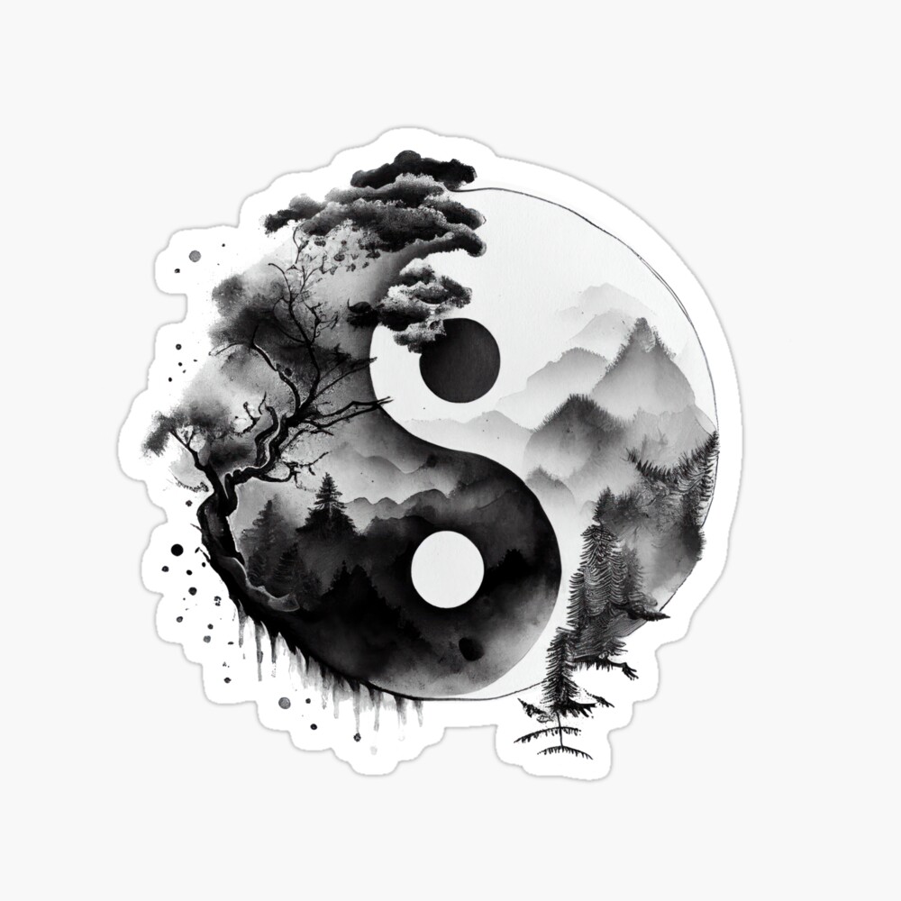 Yin Yang Abstract Watercolor Artwork, Eastern Spiritual YinYang Prints  Poster for Sale by SharpDream