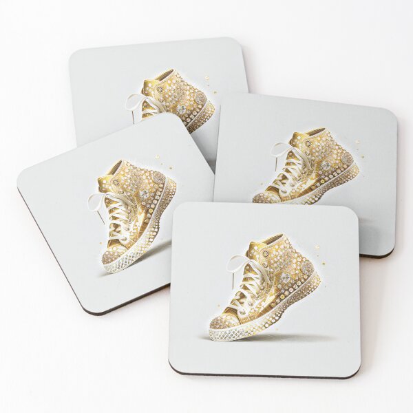 Item preview, Gold sneakers with the diamonds designed and sold by mybestpicture.