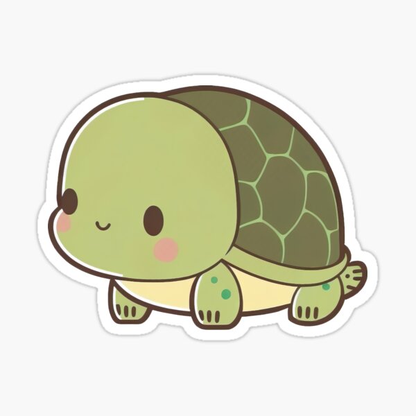 Turtle Cute Kawaii Chibi Cartoon Hand Drawn Illustration\