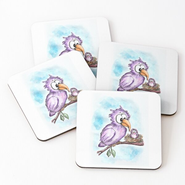 Item preview, Mama bird with child watercolor fine art designed and sold by janianna.