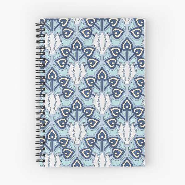 Item preview, Iris Flower Offset Pattern in Blue, Art Nouveau Floral Design designed and sold by MadfishDesigns.