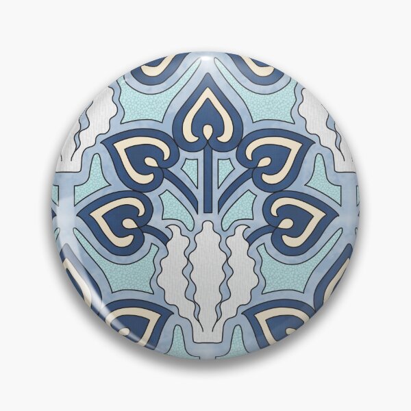 Item preview, Iris Flower Offset Pattern in Blue, Art Nouveau Floral Design designed and sold by MadfishDesigns.