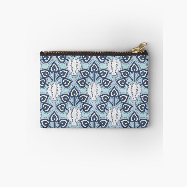 Item preview, Iris Flower Offset Pattern in Blue, Art Nouveau Floral Design designed and sold by MadfishDesigns.