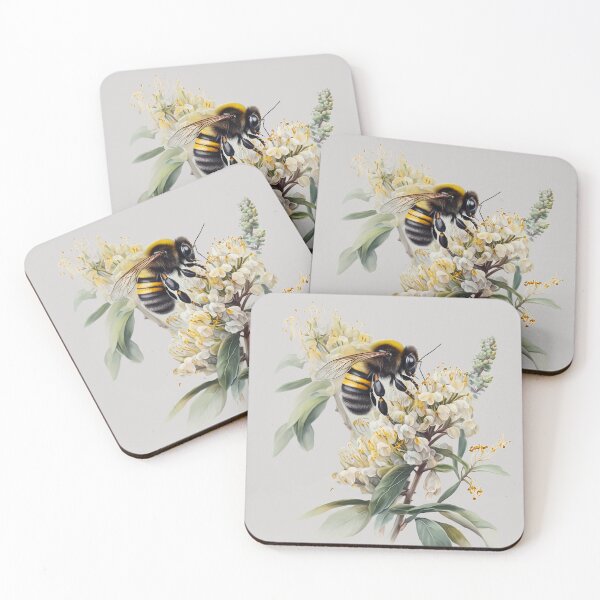 Item preview, Bee and flowers designed and sold by Lobory.