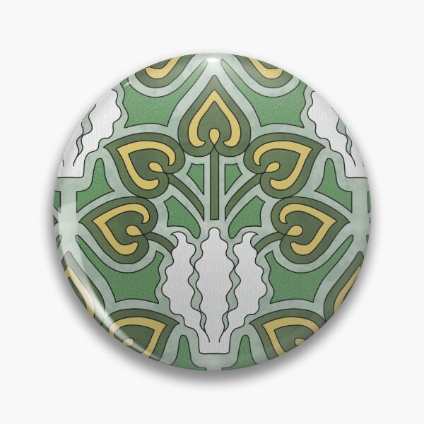 Item preview, Iris Flower Offset Pattern in Green, Art Nouveau Floral Design designed and sold by MadfishDesigns.