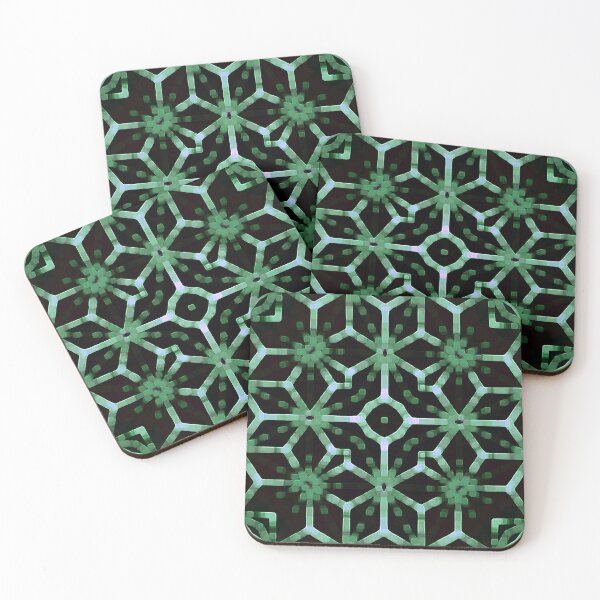 Item preview, Grass Green Geometric Abstract Herbal Purple Dark Background designed and sold by kattakitty.