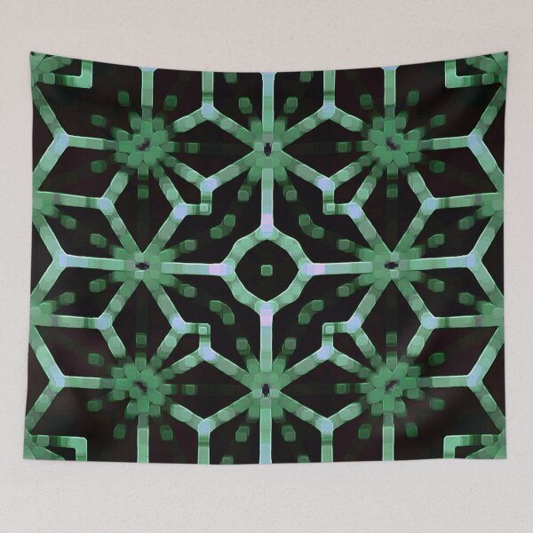 Item preview, Grass Green Geometric Abstract Herbal Purple Dark Background designed and sold by kattakitty.