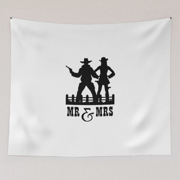 Item preview, Wedding Bachelor Party T Shirt, Wedding T Shirt, Cowboy Themed Wedding, Mr. and Mrs., Romantic Couple, Bride and Groom Wedding Gift T-Shirt designed and sold by sixday 7day.