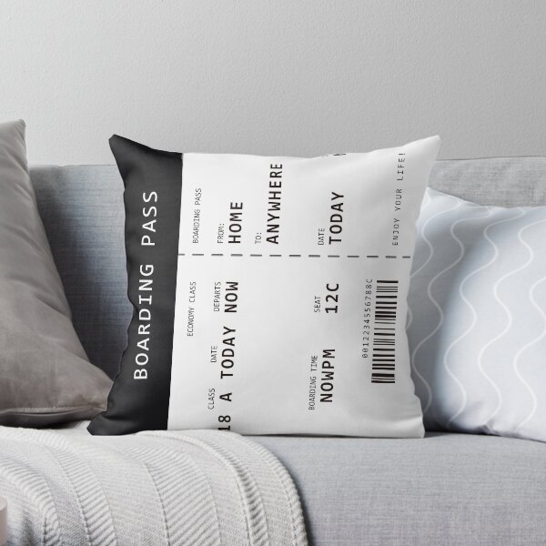 Boarding Pass Throw Pillow