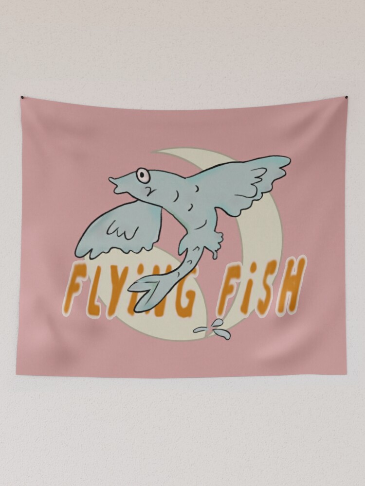 Disover Flying Fish Drawing Tapestry