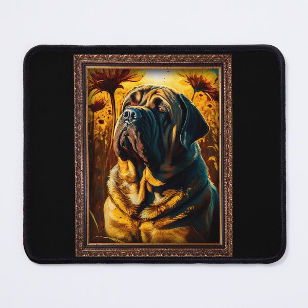 Item preview, English Mastiff Sunflower Painting Adorable Dog designed and sold by rafaeltto.