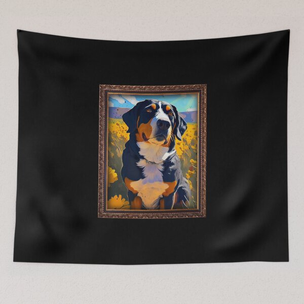 Item preview, Entlebucher Mountain Sunflower Painting Adorable Dog designed and sold by rafaeltto.