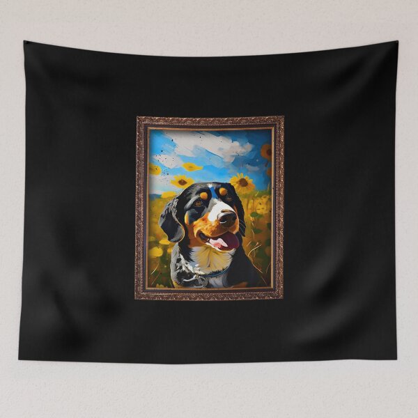 Item preview, Entlebucher Mountain Sunflower Painting Adorable Dog designed and sold by rafaeltto.
