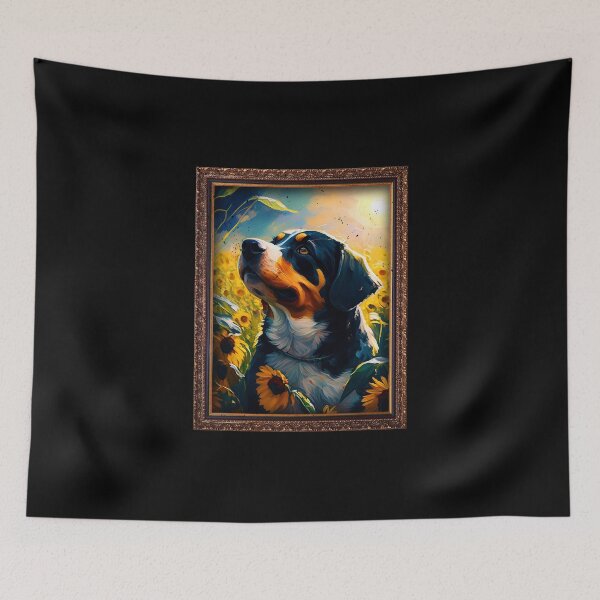 Item preview, Entlebucher Mountain Sunflower Painting Adorable Dog designed and sold by rafaeltto.