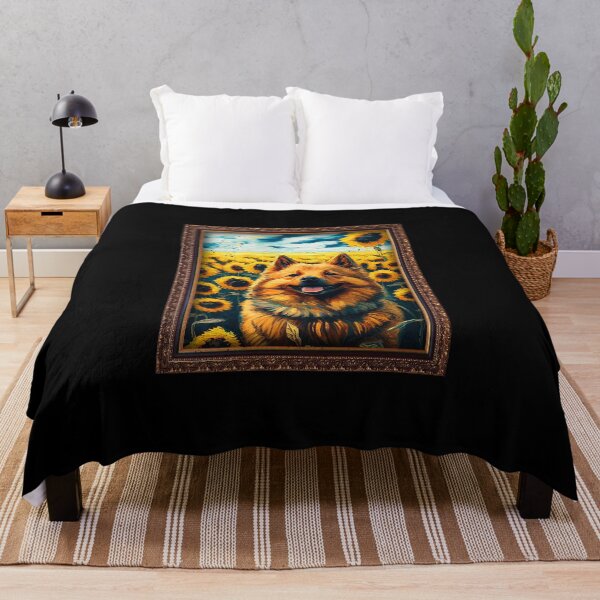 Item preview, Eurasier Sunflower Painting Adorable Dog designed and sold by rafaeltto.