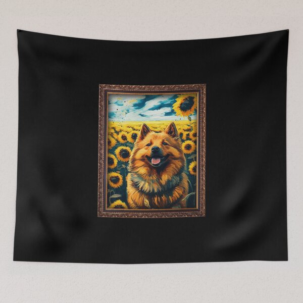 Item preview, Eurasier Sunflower Painting Adorable Dog designed and sold by rafaeltto.