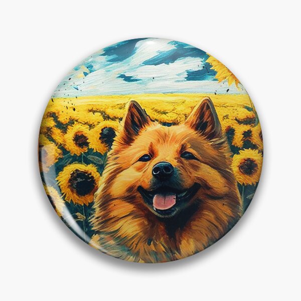 Item preview, Eurasier Sunflower Painting Adorable Dog designed and sold by rafaeltto.