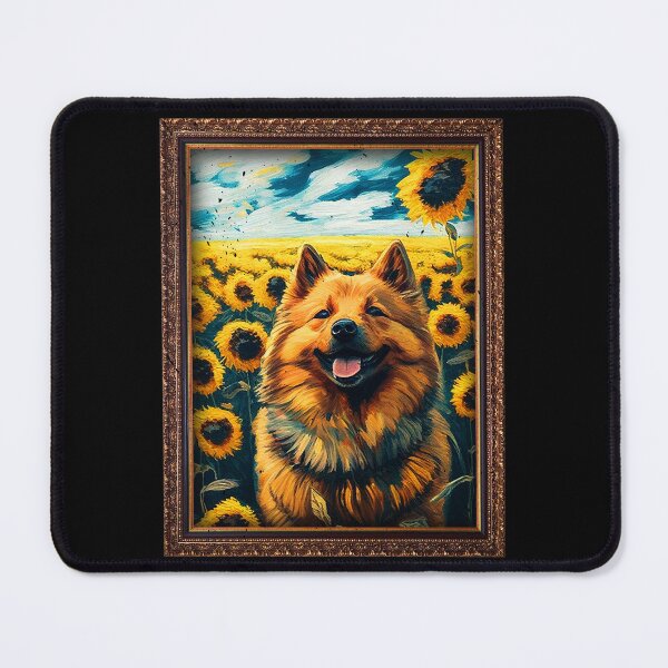 Item preview, Eurasier Sunflower Painting Adorable Dog designed and sold by rafaeltto.