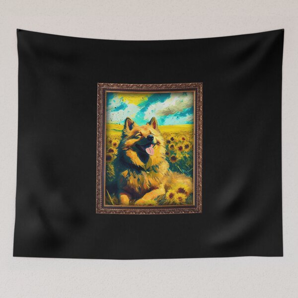 Item preview, Eurasier Sunflower Painting Adorable Dog designed and sold by rafaeltto.
