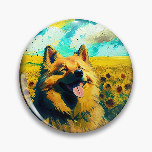 Item preview, Eurasier Sunflower Painting Adorable Dog designed and sold by rafaeltto.